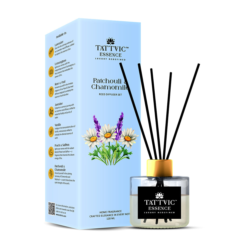 Tattvic Essence Reed Diffuser Set – Patchouli and Chamomile