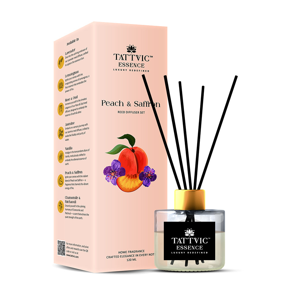 Tattvic Essence Reed Diffuser Set – Peach and Saffron