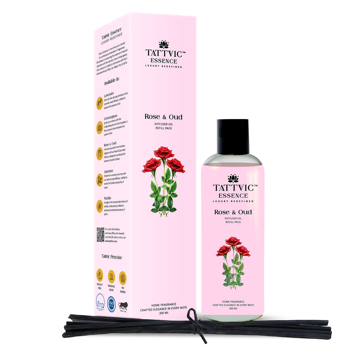 Tattvic Essence Reed Diffuser Set – Rose & Oud