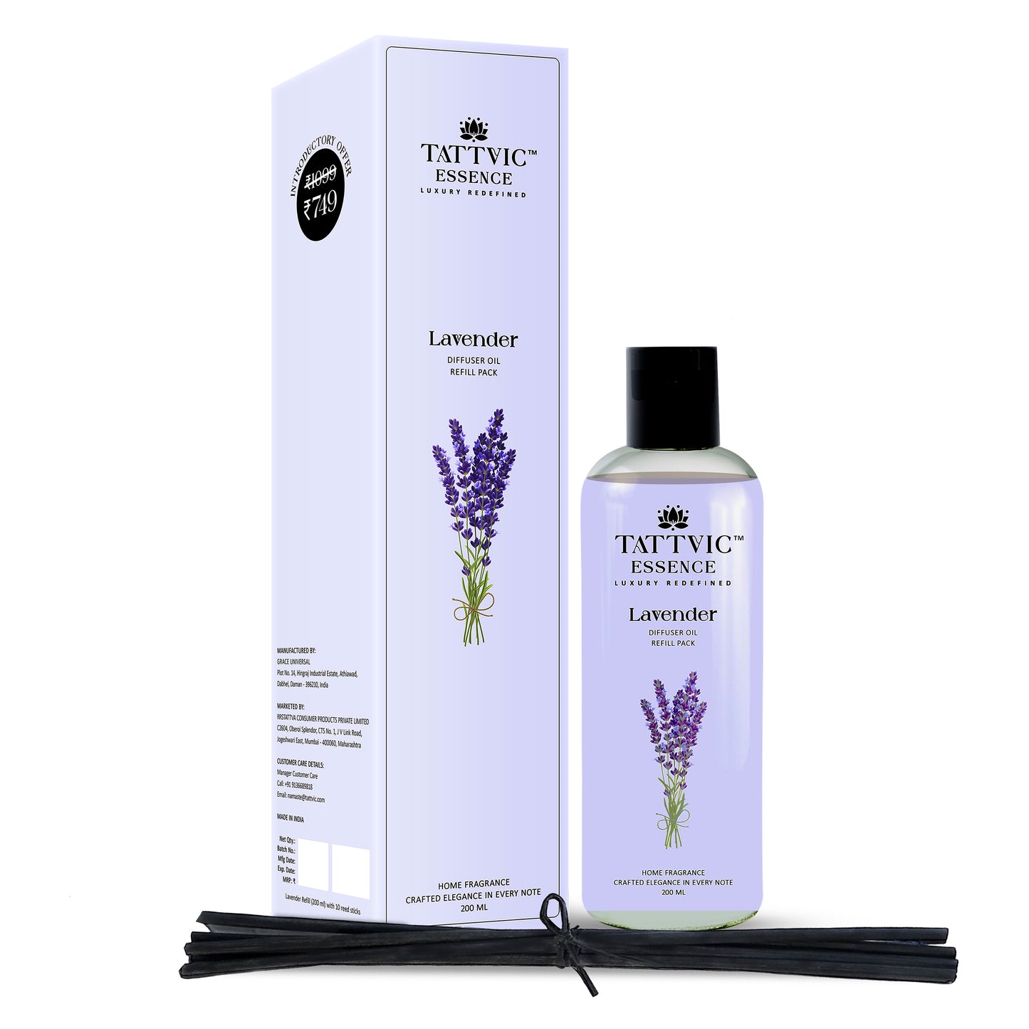Tattvic Essence Reed Diffuser Set – Lavender