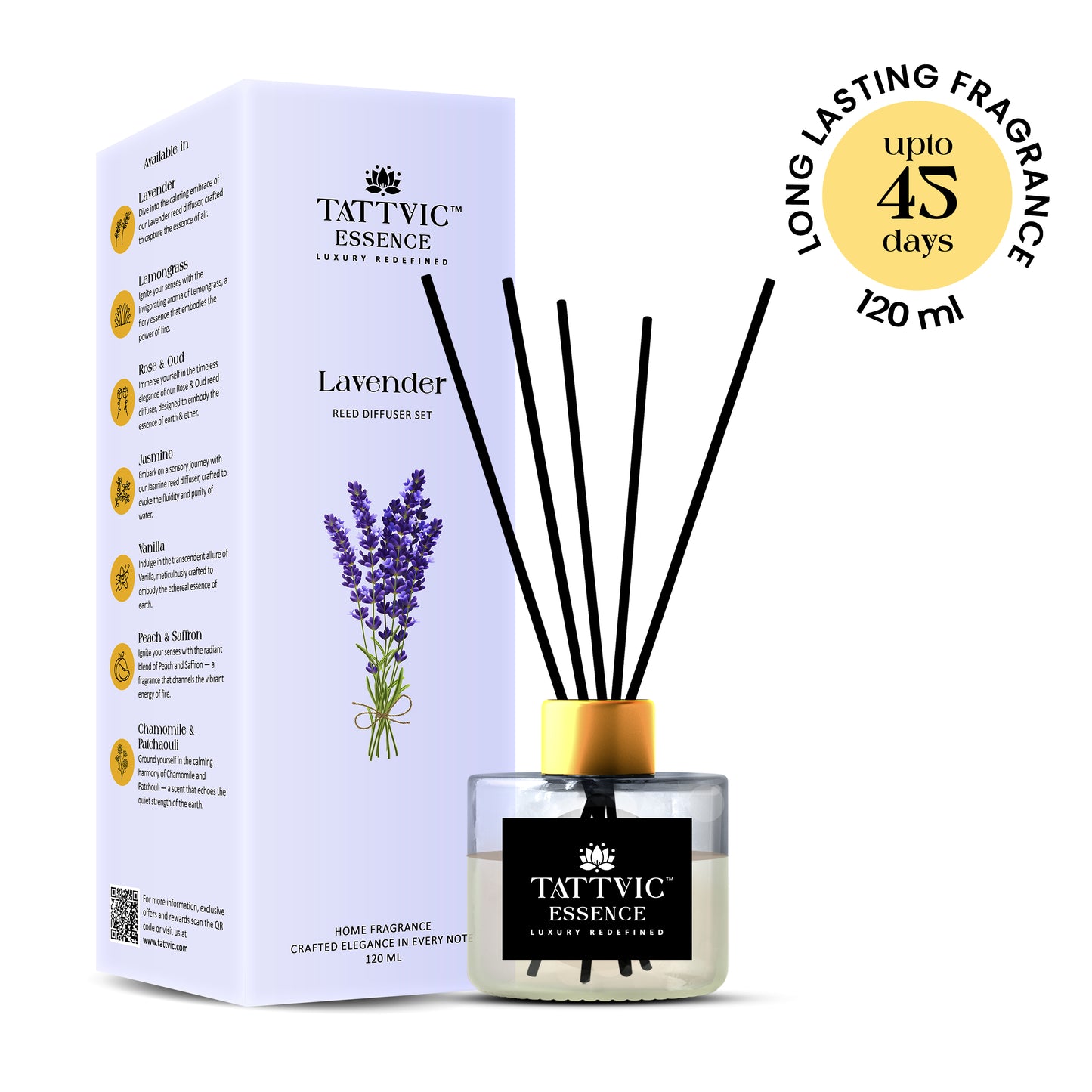Tattvic Essence Reed Diffuser Set – Lavender