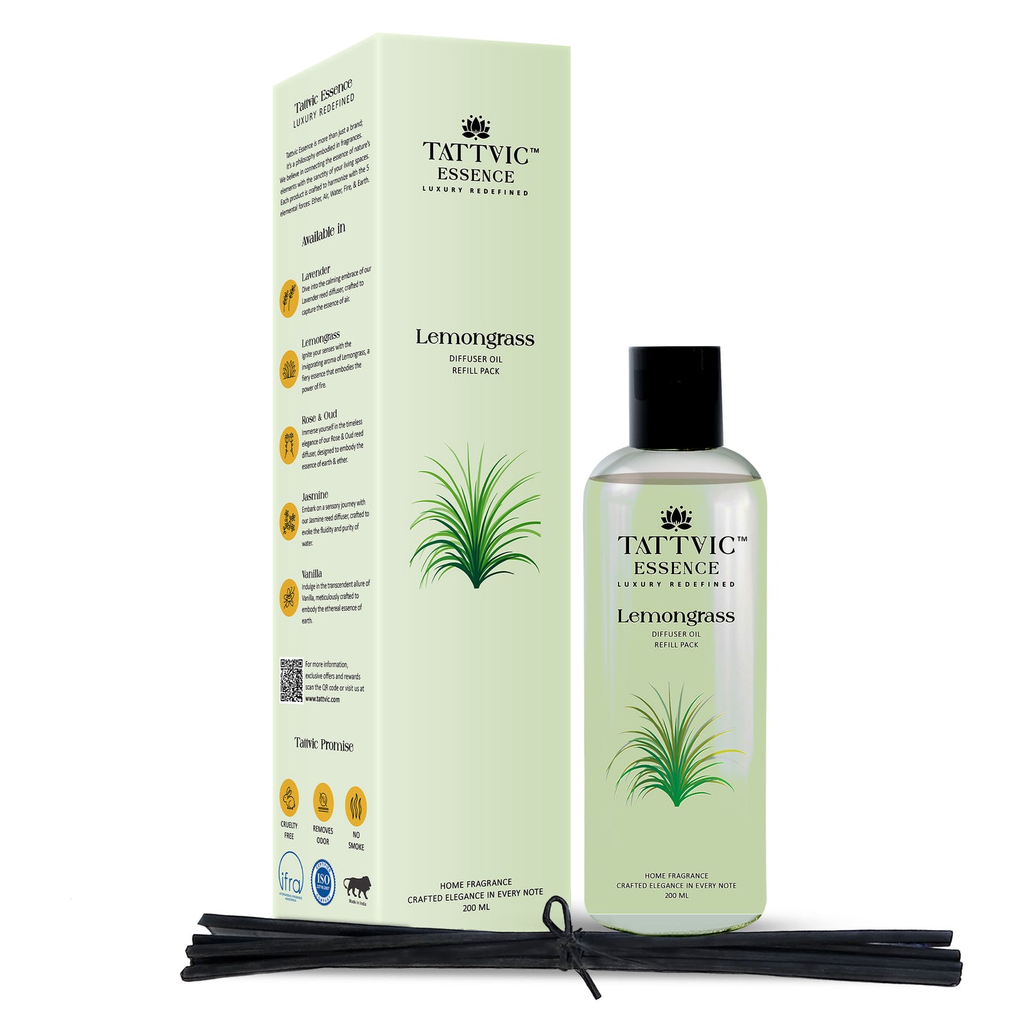 Tattvic Essence Reed Diffuser Set – Lemongrass