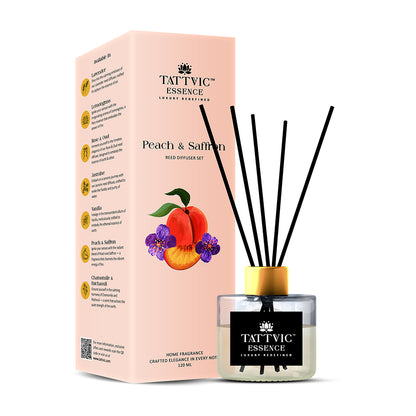 Tattvic Essence Reed Diffuser Set – Peach and Saffron