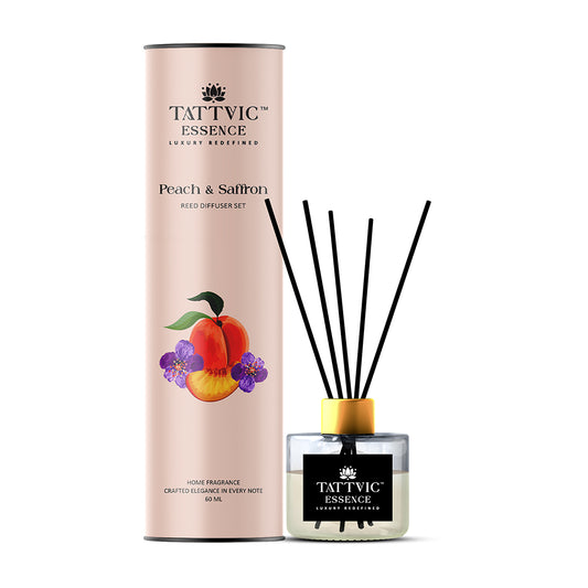 Tattvic Essence Reed Diffuser Set – Peach and Saffron