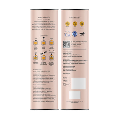 Tattvic Essence Reed Diffuser Set – Peach and Saffron