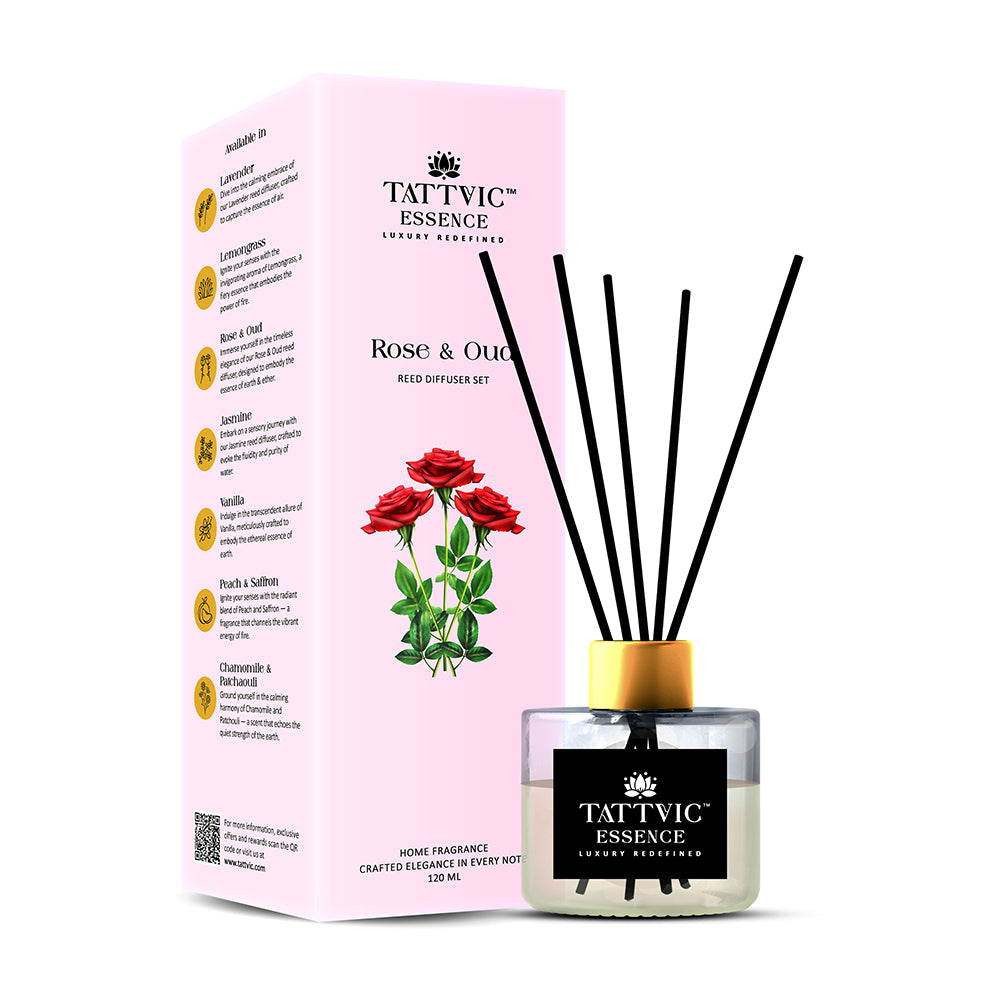 Tattvic Essence Reed Diffuser Set – Rose & Oud