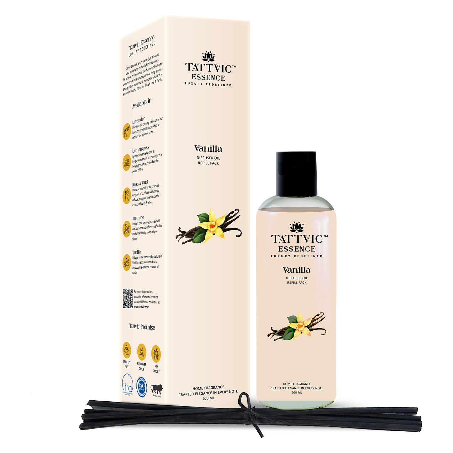 Tattvic Essence Reed Diffuser Set – Vanilla